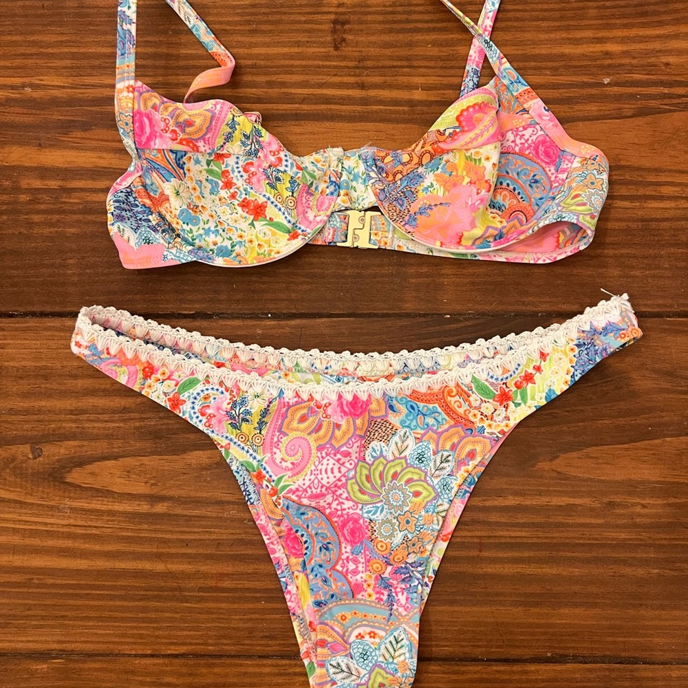 Kulani Kinis Pink and Blue Paisley Bikini